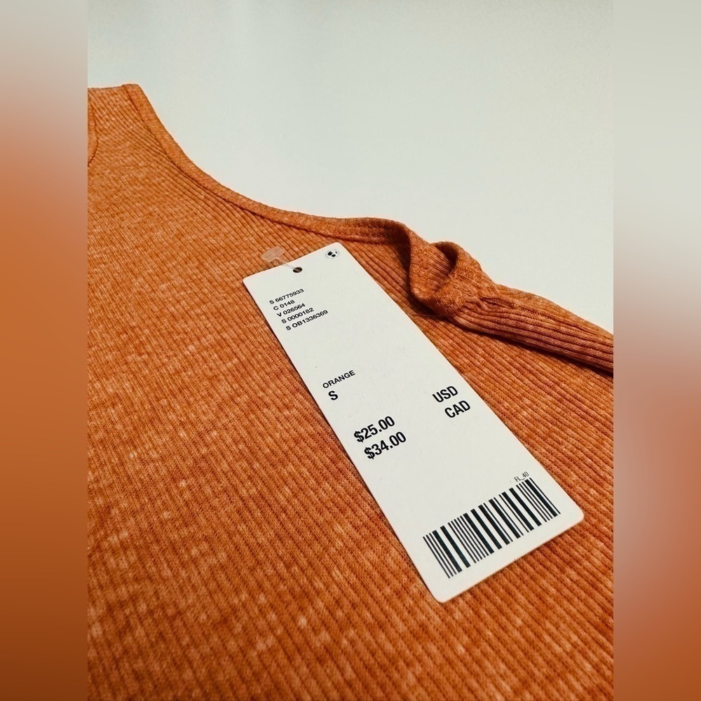 NEW! URBAN OUTFITTERS Godfather Cropped BDG Tank In Rust Orange UO NWT - Picture 7 of 8